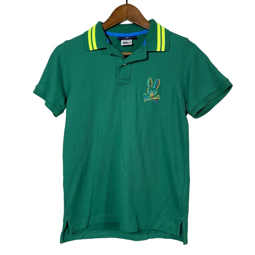 Psycho Bunny Jersey Knit Polo Green Short Sleeve Casual - 2